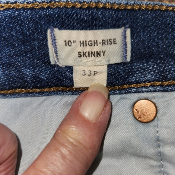 Madewell Size 33P 10" High Rise Skinny Jeans With Tencel/Lyocell Blend Stretchy - Picture 5 of 12